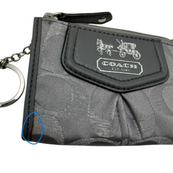 Coach Mini Skinny MADISON Signature ID Case Wallet Key Chain - Silver - Picture 10 of 12